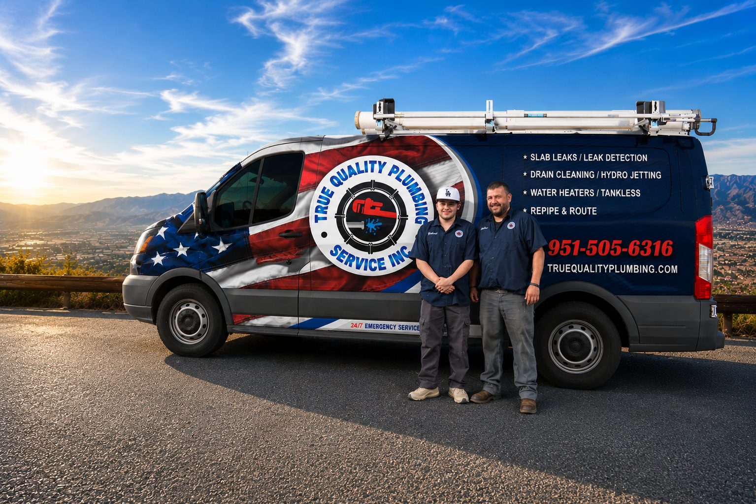 True Quality Plumbing crew and service van